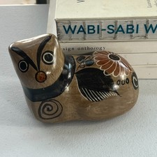 Cat Mexican Tonala Pottery Hand Painted 4