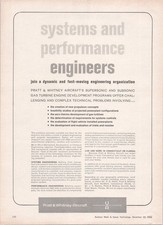 Pratt & Whitney Aircraft Vintage 1966 Magazine Ad Aviation Engineering picture