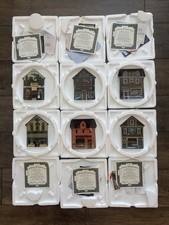 Charles Wysocki Folktown Village House Plates, Bradford Exchange, Set of 6 NEW picture