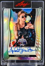 Linda Hamilton 2026 Leaf Metal Independence Day Auto Card # 7/7 Terminator 2 picture