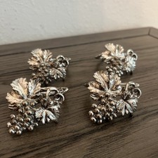 Arthur Court Grape Napkin Rings Set of 4 Aluminum Vineyard Table Decor VTG picture