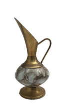 Hand Painted Delftware With Brass Accents  picture