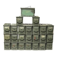 24 CANS Grade 2 50 cal empty ammo cans 24 Total picture