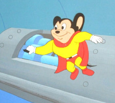 MIGHTY MOUSE 1979 Filmation ORIGINAL PRODUCTION drawing CEL + BACKGROUND picture
