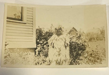 Vintage 1928 Photo Crepe Paper Bird Costume Niagara NY Antique Halloween Oddity picture