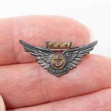 WWII US Navy USMC Combat Aircrew Miniature Wing Hilborn Hamburger Sterling picture