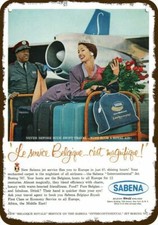 1960 SABENA BELGIAN AIRLINES Vintage-Look DECORATIVE REPLICA METAL SIGN picture