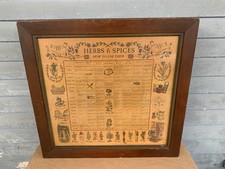 1965 Three Mountaineers Herbs Spices Wooden Rack Cabinet Vintage picture