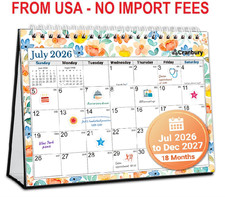CRANBURY 2026-2027 Small Desk Calendar 8x6, Standing Flip Planner | Compact 8x6 picture