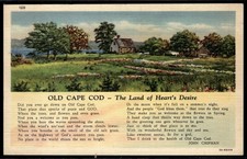 Vintage Old Cape COD The Land of Heart's Desire Poem Linen Postcard 1935 picture