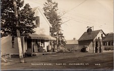 RPPC 1909  Bannon's Store Gas Station. Johnsbury , VT.  Eastern Illustrating Co. picture