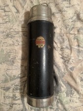Vintage Stanley Vacuum Bottle W/ Cork + Lid Ferrostat 1919, Blue Inside, Used picture