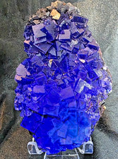 OKORUSU FLUORITE & QUARTZ — DOUBLE-SIDED PURPLE CUBES, UV REACTIVE, NAMIBIA 360g picture