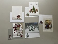 Christmas Cards Set Of 5 Mixed Holiday Greetings Santa Snowman picture