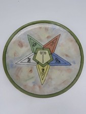 Antique 1912 ES Prussia Eastern Star Masonic Hand Painted Porcelain Plate Signed picture