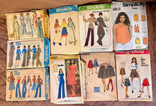 Vtg 1970s Simplicity Lot of 9 Sewing Patterns Assorted Garments Wedding & More picture