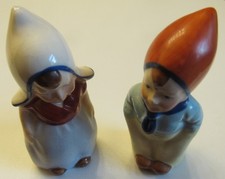 Vtg Occupied Japan Dutch Salt Pepper Set Boy Girl Late1940's Original Corks  picture