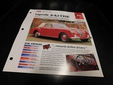 1953-1958 Lagonda 3 Litre Spec Sheet Brochure Photo Poster 54 55 56 57 picture