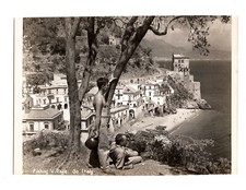 WWII WW2 Original Photo Soldiers at 'Fishing Village, So. Italy' 1940's (READ) picture