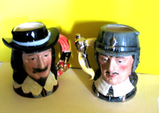 Royal Doulton Character Jug pair OLIVER CROMWELL & KING CHARLES I picture