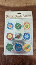 Vintage 1980's Hallmark Razzle Dazzle Christmas Ornaments Balls Stickers New NIP picture