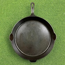 Vintage Griswold No 14 Cast Iron Skillet Large Block Logo Heat Ring 718 picture