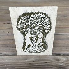 VTG illi Rodney Winfield Adam & Eve Garden of Eden 8 x 6 Travertine Carved Stone picture