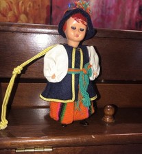 Vintage Polish Folk Doll Sztuka Łowicka Cepelia Box Tag Handmade Made in Poland picture
