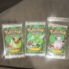 (3) Empty Pokemon Jungle 1st Edition Booster Packs WOTC NO CARDS *CLEAN picture
