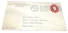 OCTOBER 1914 BANGOR & AROOSTOOK RAILROAD ENVELOPE TO BOSTON & MAINE RAILROAD picture