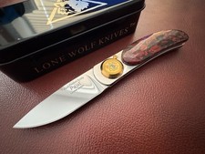 Rare Vtg Lone Wolf Paul Folding Knife Passion Stone Handle Limited Edition USA picture