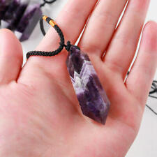 Natural Dream Amethyst Pendant Quartz Crystal Necklace Chakra Healing Stone Gift picture