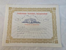 1970s Era Sioux City Iowa Auditorium Activities CERTIFICATE of SPONSORSHIP picture