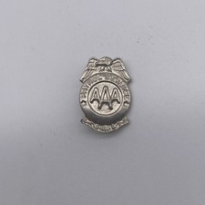 Vintage 1960s AAA School Safety Patrol Service Badge Metal Crossing Guard Pin picture