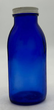 Vintage cobalt blue unmarked bottle  w/ cap - 7