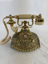VTG 70's Ornate Brass Rotary Phone Electra Hollywood Regency - Decor/Restoration picture