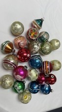 VTG Shiny Brite W. Germany 23 Stencil Indents Christmas Ornaments Assortment picture