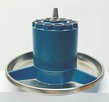 VINTAGE RETRO MCM SPACE AGE ROCKET REVOLVING PEN/PENCIL HOLDER DESK DÉCOR TEAL picture