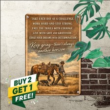 Western Cowboy Moral Code Metal Sign Horseback Equestrian Wall Decor Plaque picture