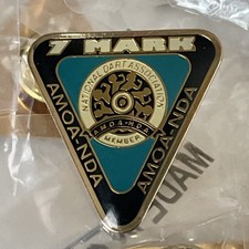 NDA AMOA 7 Mark Pin Triangle National Dart Association Hat Lapel Collectible picture