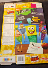 Vintage 2007 Kellogg's Nickelodeon SpongeBob Squarepants Toppers Cereal Box picture