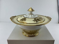 Vintage Noritake Goldlinda Sugar Bowl & Lid Gold Ivory Floral Japan #88365 picture
