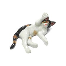 Northern Rose Calico Kitten Playing - Home Decor - Miniature Porcelain Figurine picture