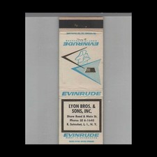 Matchbook Cover Evinrude Outboard Motor Lyon Bros. E. Setauket, Long Island, NY picture