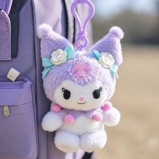 Official Sanrio Kuromi Floral Fairies Plush Keychain Mascot Charm picture