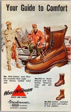 c1950s WOOD-N-STREAM Boots & Shoes Advertising Postcard Weinbrenner Milwaukee picture