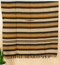 POPULAR SERAPE Mexican Blanket TAN SOUTHWESTERN 5' x 7' Falsa Serape Throw picture