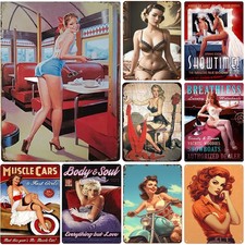 Vintage Pinup Girls Sexy Retro Art Tin Metal Signs Home Décor 8x12 picture