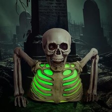 Light Up Groundbreaker Skeleton Halloween Prop Outdoor Yard Lawn Patio Haunted H picture