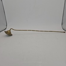 Vintage Brass Candle Snuffer Twisted Handle Patina 12.5 In picture